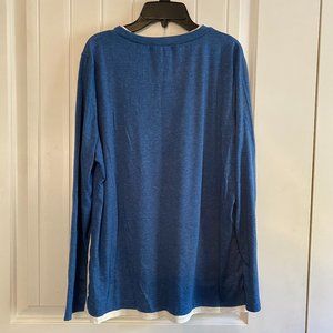 NWOT blue shirt with white edging